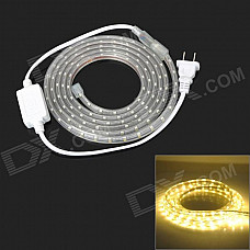 9.6W 480lm 120-SMD 3528 LED Warm White Light Decoration Strip (220V / 2-Flat-Pin Plug / 2m)