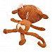 Plush + PP Cotton Plush Monkey Doll Toy - Brown + Light Yellow