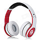 Syllable G08-002 Folding Design Wireless Bluetooth V2.0 Stereo Headphones w/ Mic - White + Red