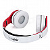 Syllable G08-002 Folding Design Wireless Bluetooth V2.0 Stereo Headphones w/ Mic - White + Red