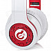 Syllable G08-002 Folding Design Wireless Bluetooth V2.0 Stereo Headphones w/ Mic - White + Red