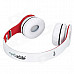 Syllable G15-002 Folding Design Wireless Bluetooth V2.0 Stereo Headphones w/ Mic - White + Red