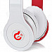 Syllable G15-002 Folding Design Wireless Bluetooth V2.0 Stereo Headphones w/ Mic - White + Red
