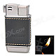 Zinc Alloy + PU Butane Gas Lighter for Smoking Pipe - Black + Silver