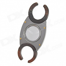 Double Blades Stainless Steel Pocket Cigar Cutter Knife - Grey