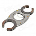 Double Blades Stainless Steel Pocket Cigar Cutter Knife - Grey