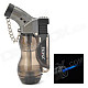 Pear-Shaped 1300'C Windproof Butane Jet Torch Lighter - Grey Black