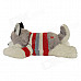 Cute Husky Grovel Dog Soft Plush Toy w/ Knitting Sweater - Grey + White + Red