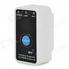 Portable ELM327 Wi-Fi Interface Wireless OBD II Car Diagnostic Scanner Tool - Black + White (12V)