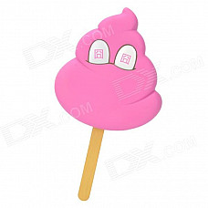 DB04 Cute Embarrassed Excrement Cartoon Role Popsicle Style Doll Toy - Deep Pink