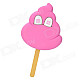 DB04 Cute Embarrassed Excrement Cartoon Role Popsicle Style Doll Toy - Deep Pink