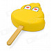 DB02 Cute Red Heart Eyes Excrement Cartoon Role Popsicle Style Doll Toy - Yellow