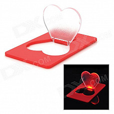 Heart Shape Red LED Light Card for Valentine's Day - Red