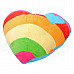 124 Heart Shape Rainbow Cloud Lint + Coral Fleece Cushion Pillow - Multicolored