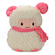 Cute Short Plush Little Sheep Doll Toy - White + Pink