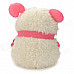 Cute Short Plush Little Sheep Doll Toy - White + Pink