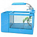 ZEA-SH 2.1" LCD AC Powered Fish Tank Aquarium w/ 6-LED Blue Light - Blue (220V / 2-Flat-Pin Plug)