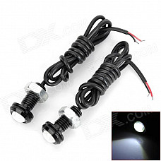 LY158 1.5W 102lm Eagle Eye White Light LED Car Daytime Running Light - (DC 12V / 2 PCS / 70cm-Cable)