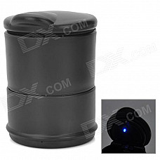 GD002 Car Cigarette Ashtray with Blue LED Light - Black