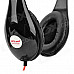 Ditmo DM-4700 Stereo Headset Headphones - Black + Red (3.5mm Plug / 120cm-Cable)