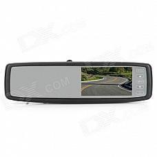 RV-430 4.3" TFT LCD Dual Display Car Vehicle Rearview Mirror Monitor - Black