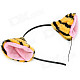 Cute Cosplay Costume Party Holiday Tiger Ears Headband - Yellow + Black + Pink