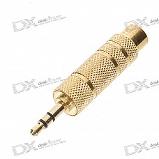 Gold Plated 3.5mm Male to 6.3mm Female Audio Connectors (2-Pack)