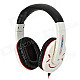 Ditmo DM-2800 Stylish Stereo Headphones - White + Black + Red (3.5mm Plug / 112cm)