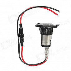 20624 Water Resistance DIY Cigarette Lighter Socket for Motorcycle / Vehicle - Black (DC 12V)