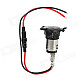 20624 Water Resistance DIY Cigarette Lighter Socket for Motorcycle / Vehicle - Black (DC 12V)