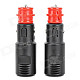 002512 DIY Car Cigarette Lighter Plugs - Black + Red (DC 5~48V / 2 PCS)