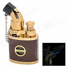 JOBON 635 Windproof Stainless Steel Butane Jet Torch Lighter - Golden + Brown