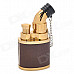 JOBON 635 Windproof Stainless Steel Butane Jet Torch Lighter - Golden + Brown