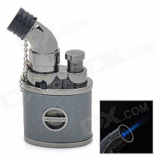 Jobon 635 Stainless Steel Windproof Butane Jet Lighter - Black Grey