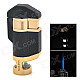 BN617 Windproof Butane Jet Lighter w/ White LED Backlight - Black + Golden (3 x LR621)