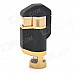 BN617 Windproof Butane Jet Lighter w/ White LED Backlight - Black + Golden (3 x LR621)