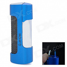 JG-875 Stainless Steel Windproof Jet Blue Flame Butane Lighter - Blue + Black + Silver