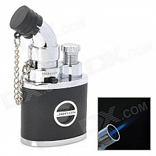 JOBON 635 Windproof Stainless Steel Jet Adjustable Flame Butane Lighter - Black + Silver