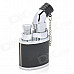 JOBON 635 Windproof Stainless Steel Jet Adjustable Flame Butane Lighter - Black + Silver