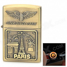 Creative USB Rechargeable Windproof Zinc Alloy Electronic Cigarette Lighter - Antique Golden