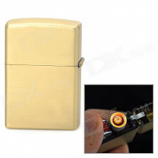 USB Rechargeable Windproof Zinc Alloy Electronic Cigarette Lighter - Golden