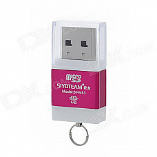 SY-M83 High Speed USB 2.0 M2 / TF Card Reader - Deep Pink + White