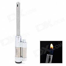 Creative Long Tube Design Zinc Alloy Butane Lighter - Silver