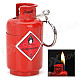 D001 Cool Gas Jar Shape Butane Yellow Flame Lighter w/ Keychain - Red