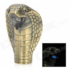 King Cobra Shaped Windproof Blue Frame Butane Lighter - Golden