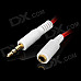 3.5mm Plug to Jack Extension Audio Cable - Red + White (100cm)