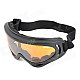 UV400 Protection Outdoor Motorcycle Riding Cool Windproof Goggles - Black + Tawny