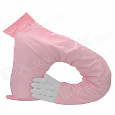 Creative Man's Arm Soft Plush Cushion Pillow - Pink + White