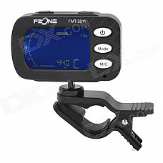 Fzone FMT-2011 2-in-1 Chromatic Beating Tuner w/ Clip for Guitar / Bass / Violin / Ukulele - Black