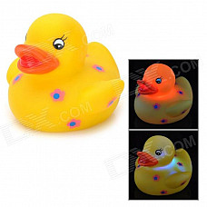 Flower Pattern Funny Floating Duck Bath Toy for Kids - Yellow